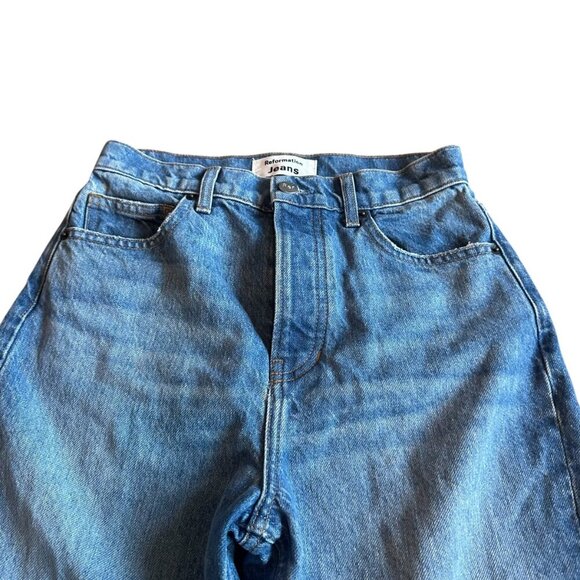 Reformation Cynthia High Rise Straight Jeans Shasta Destroyed Wash Size 26 Women - Picture 2 of 11